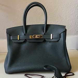 Hermes Birkin 30, bleu colvert, stamp x, Togo